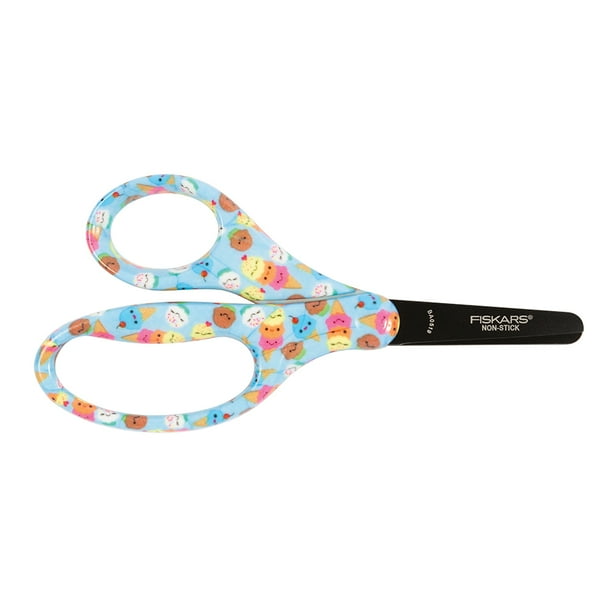 NEW Fiskars 5/" Flower Design Non Stick Blunt Tip Kids School Safety Scissors
